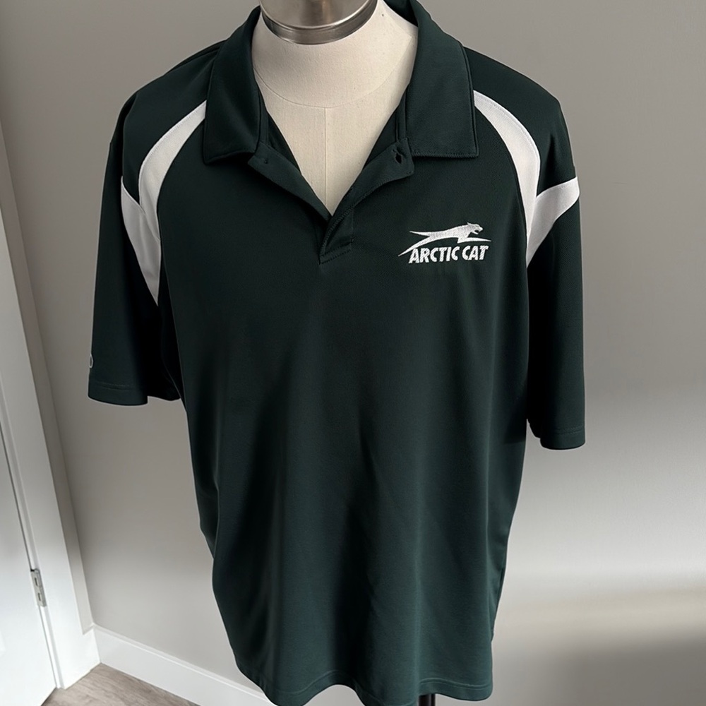 Holloway Green and White Performance Polo Shirt